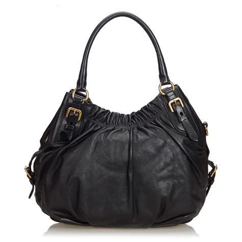 prada sport black leather & 39|vintage black leather prada handbag.